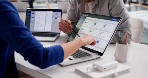 Diligent Archivist Managing Digital Records For Enhanced Cloud Protection Stock Photos