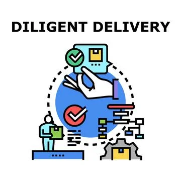 Diligent delivery service concept for efficient logistics process Stock Illustration