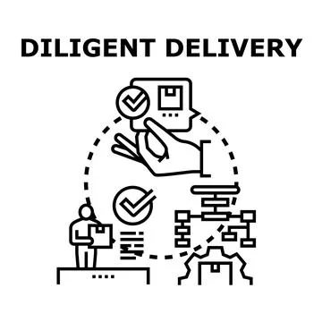 Diligent delivery service concept for efficient logistics process Stockillustratie
