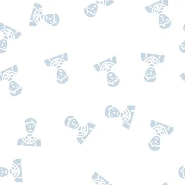 Diligent family man glyph vector seamless pattern Stock Illustration