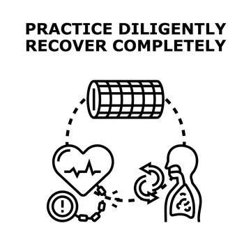 Diligent practice for complete recovery and health improvement vector 스톡 일러스트