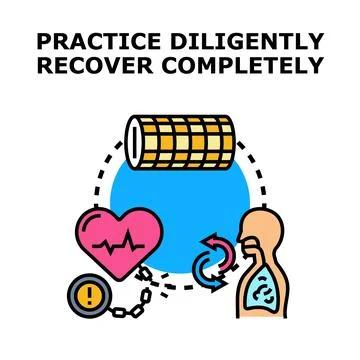 Diligent practice for complete recovery and health improvement vector Stock Illustration