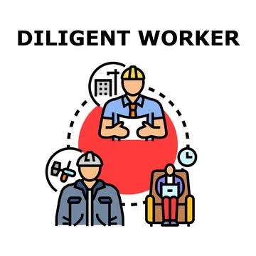 Diligent worker professional activity concept vector Stock Illustration
