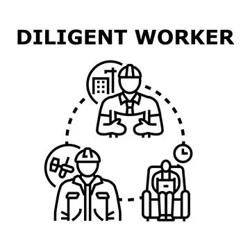Diligent worker professional activity concept vector Stock Illustration