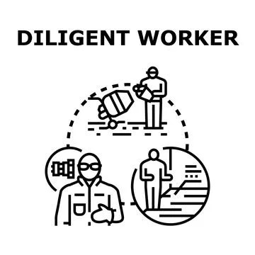 Diligent worker professional activity concept vector Stock Illustration