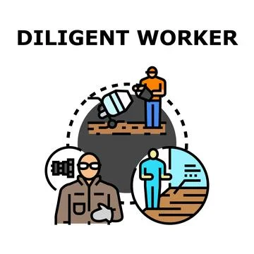 Diligent worker professional activity concept vector Stock Illustration