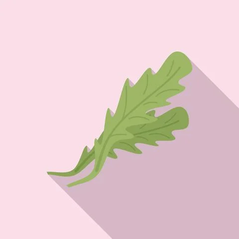 Dill arugula icon flat vector. Rucola salad Illustrazione stock