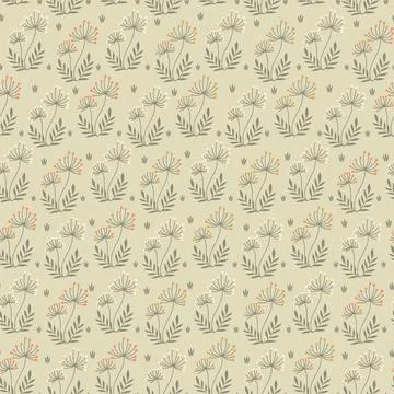 Dill flowers pattern in pastel colors. Vector organic floral seamless abstrac Stock Illustration