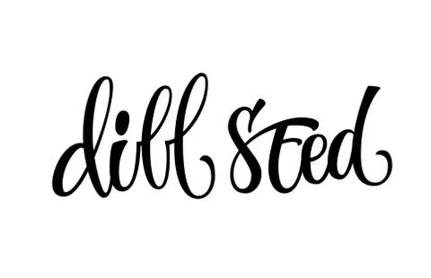 Dill seed - vector hand drawn calligraphy style lettering word. Stock Illustration