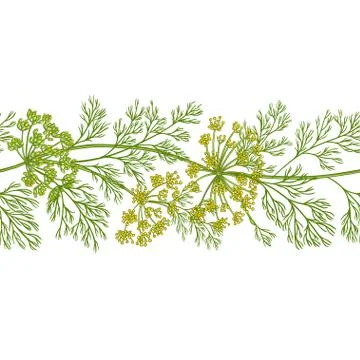 Dill vector pattern Stock Illustration