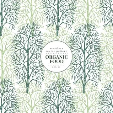 Dill. Vector seamless pattern for design menu, packaging and recipes. Hand drawn Stock Illustration