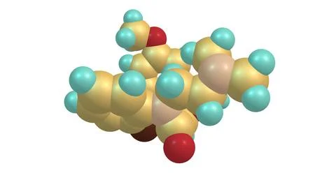 Diltiazem molecular structure isolated on white Stock Illustration