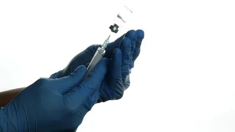 Dilution of the drug via adding sterile distilled water Stock Footage 84832153