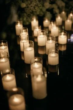 Dim light of candles Stock Photos