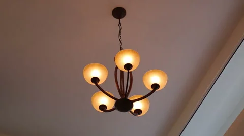 Dim light chandelier Stock Footage 51153465