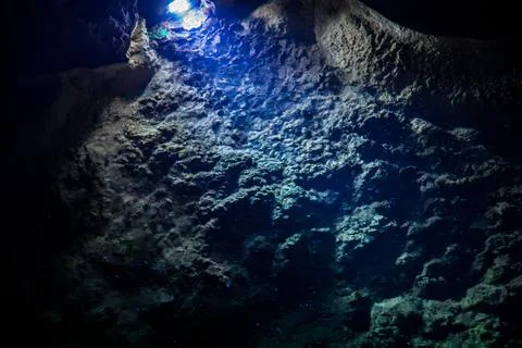 The dim reflection of the Blue Spring and the edge of the path Stock Photos