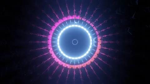 Dim round light cyber port Stock Footage 160534947