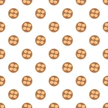 Dim sum dumplings in bamboo steamer seamless pattern Stock Illustration