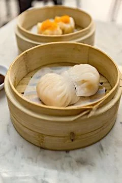 Dim Sum dumplings close up Stock Photos
