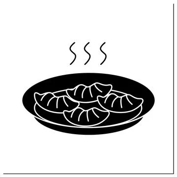 Dim sum glyph icon Stock Illustration
