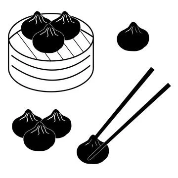 Dim sum icon on white background. flat style. chinese dumplings sign. Stock-Illustration