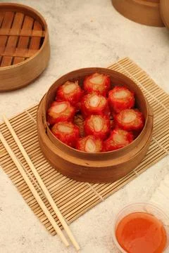 Dim sum, in a place on the table ready to eat Stock Photos