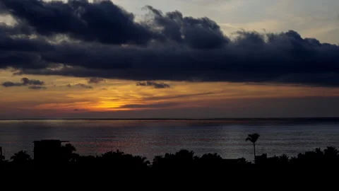 Dim sunset over the pacific ocean Stock Footage 265185773
