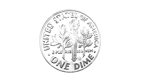 Dime Coin Stock Footage 47263724