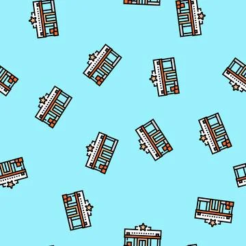 Dime store shop vector seamless pattern Stock Illustration
