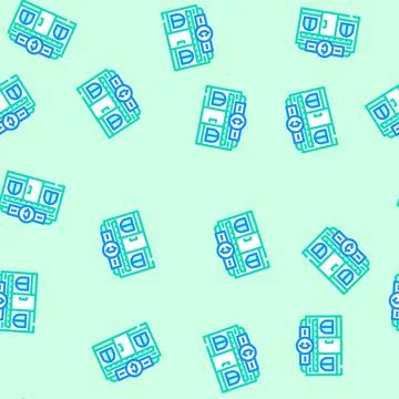 Dime store shop vector seamless pattern Stock Illustration