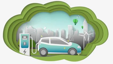Dimension of thinking, green renewable energy ecology technology power saving Illustrazione stock