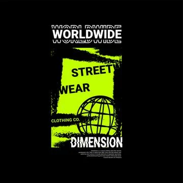 Dimension writing design, suitable for screen printing t-shirts, clothes, jac Stock Illustration