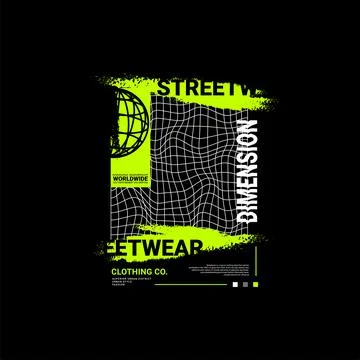 Dimension writing design, suitable for screen printing t-shirts, clothes, jac Illustrazione stock
