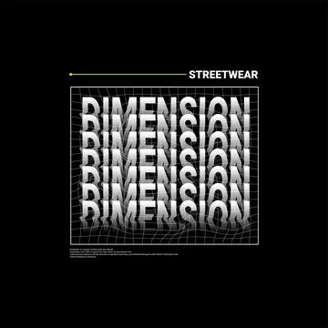 Dimension writing design, suitable for screen printing t-shirts, clothes, jac Illustrazione stock