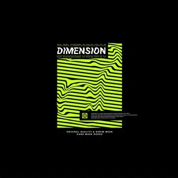 Dimension writing design, suitable for screen printing t-shirts, clothes Stock Illustration