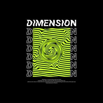 Dimension writing design, suitable for screen printing t-shirts, clothes Illustrazione stock