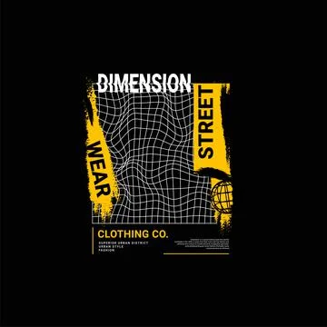 Dimension writing design, suitable for screen printing t-shirts, clothes, jac Stock-Illustration