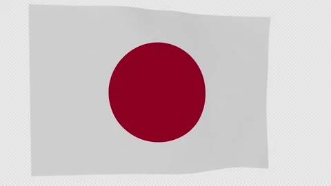 Dimensional Drifting Japan National Flag Loop Alpha Channel 库存影片 342924310