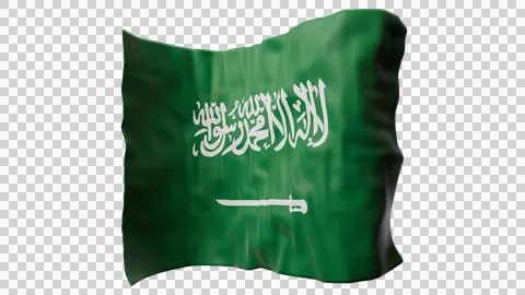 Dimensional Saudi Arabia Flag Realistic Gravity Folds Stock Illustration