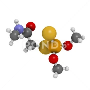Dimethoate insecticide molecule. 3D rendering. Illustration #158701768