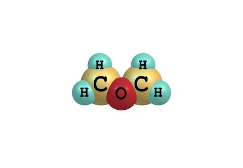 Dimethyl ether molecule illustration isolated on white Stock Illustration