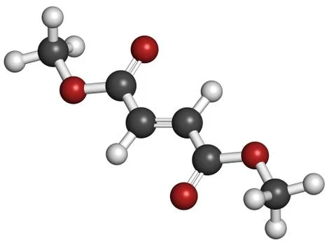 Dimethyl fumarate (dmf) multiple sclerosis and psoriasis drug, molecular mode Stock Illustration