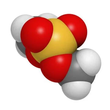 Dimethyl sulfate methylating agent, molecular model Stock Illustration