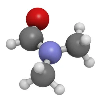 Dimethylformamide (dmf) solvent, molecular model Stock Illustration