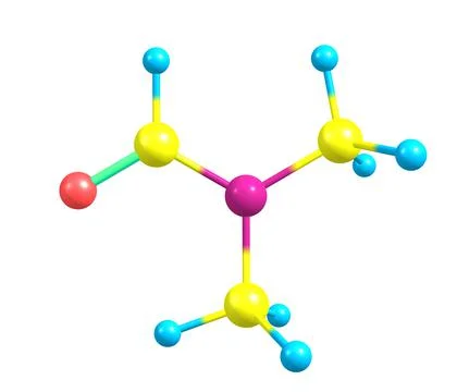 Dimethylformamide molecule isolated on white Stock Illustration
