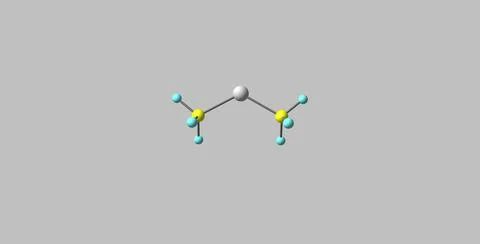 Dimethylmercury molecular structure on grey background Stock Illustration