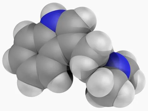Dimethyltryptamine dmt drug molecule Stock Illustration