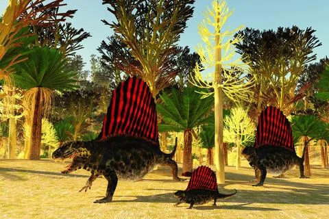 Dimetrodon Morning Stock Illustration