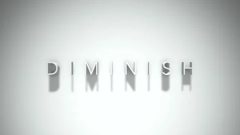 Diminish 3D title animation with shadows on a white background Stock Footage 297666352
