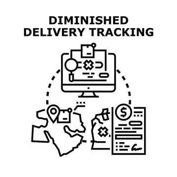 Diminished delivery tracking vector concept illustration イラスト素材
